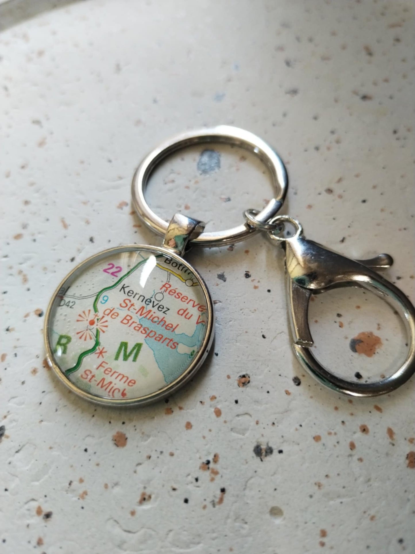 Porte clé carte routière -ST MICHEL BRASPART