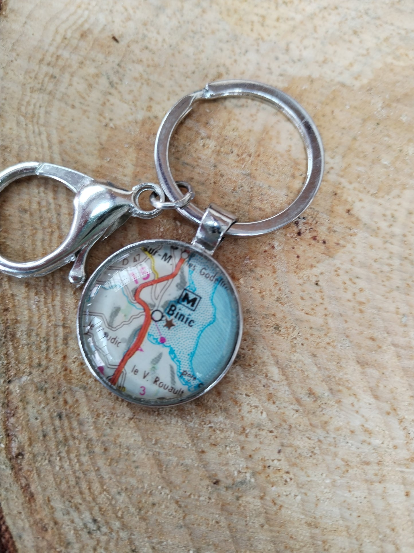 Porte clé Binic carte routière