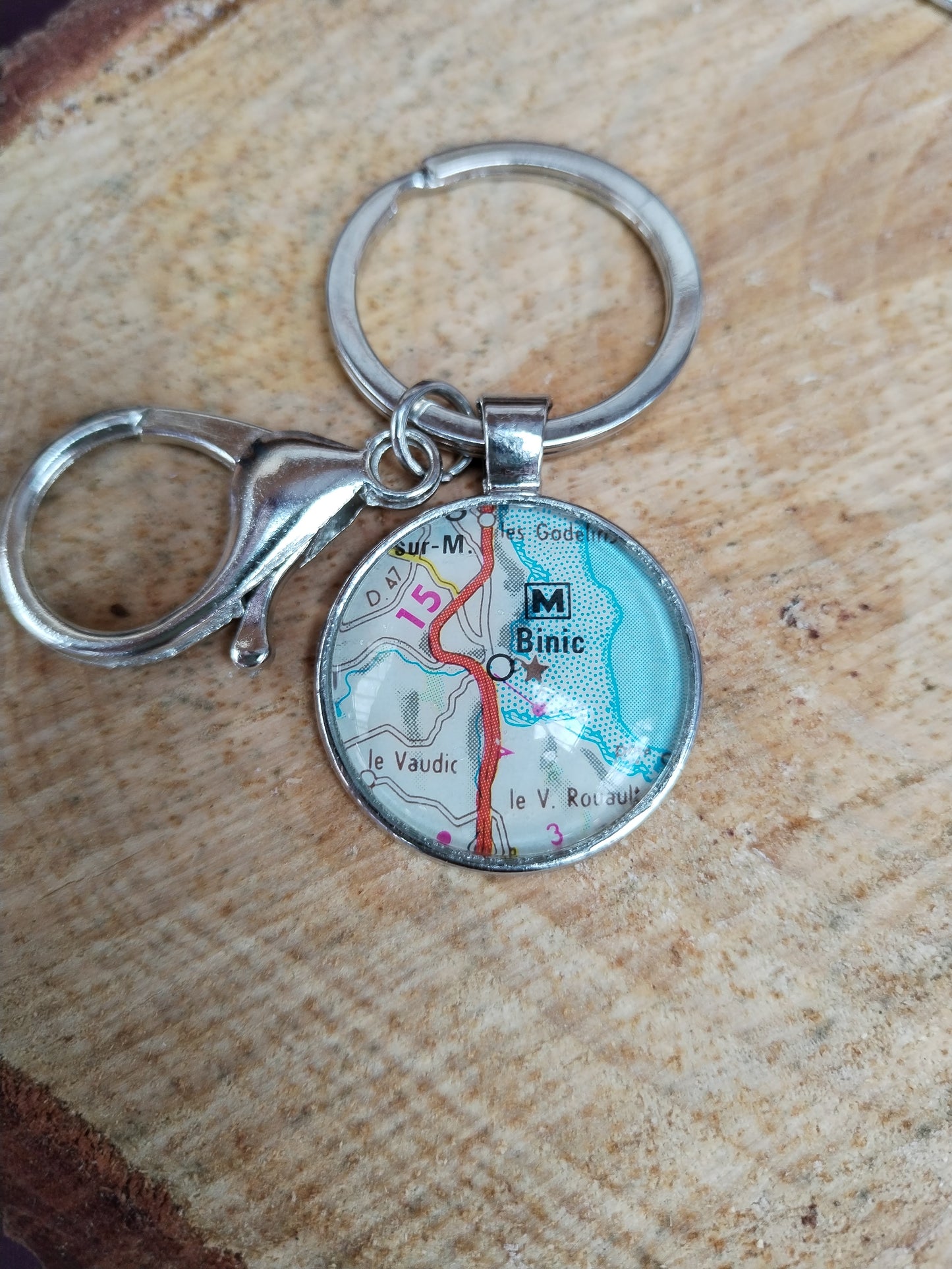 Porte clé Binic carte routière