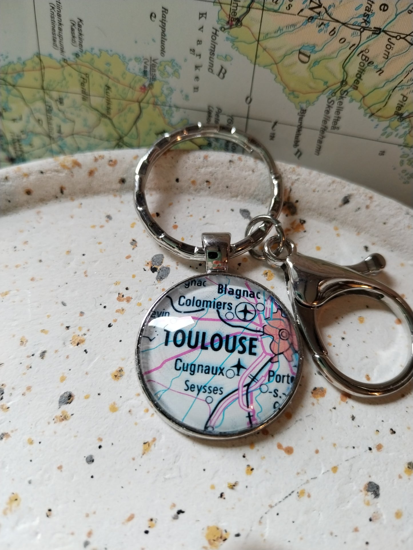 Porte clé carte routière - Toulouse