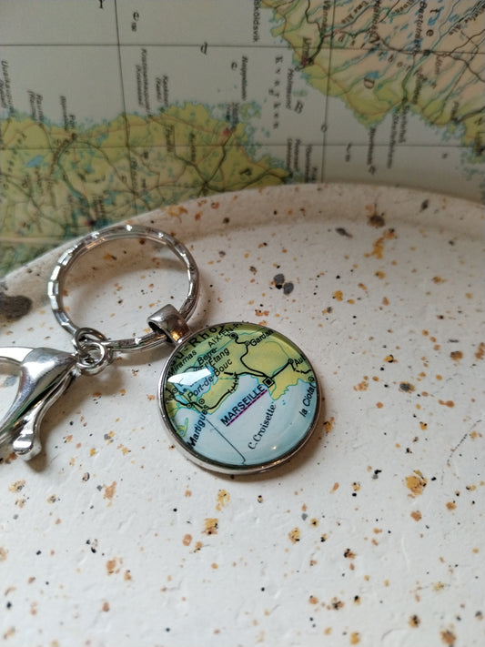 Porte clé carte routière - Marseille