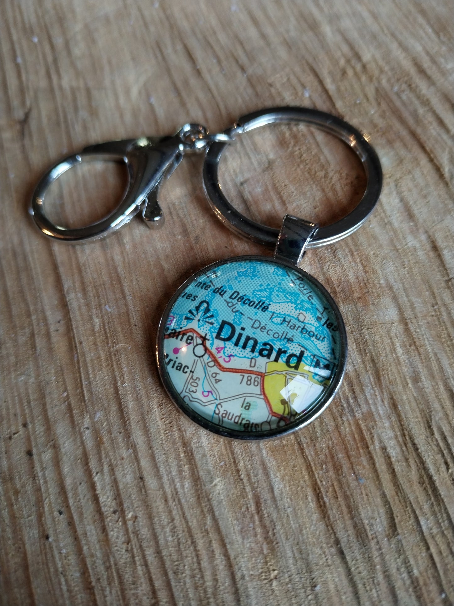 Porte clé Dinard carte routière -recyclage