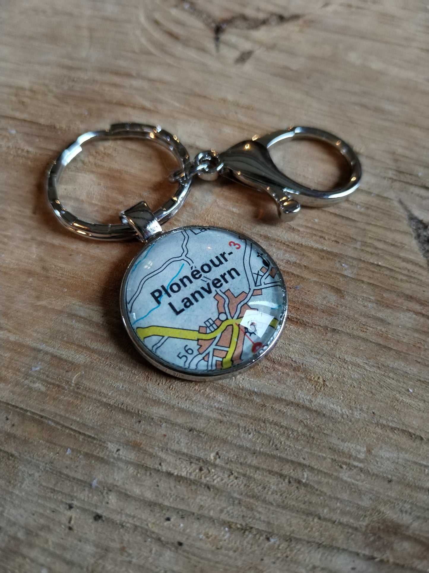Porte clé carte routière - Plounéour Lanvern