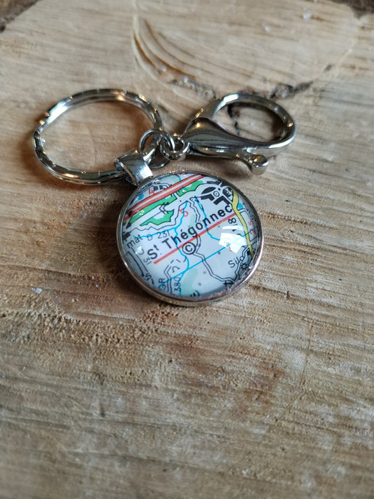 Porte clé carte routière - St Thégonnec