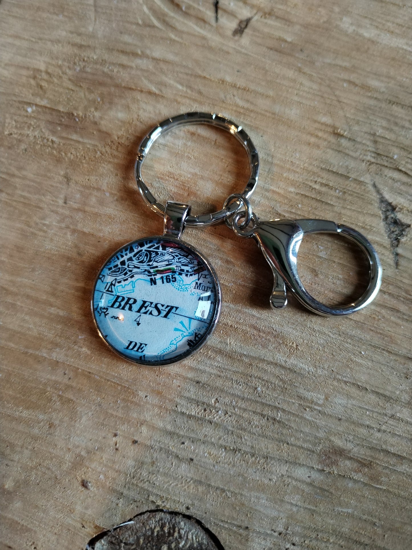 Porte clé carte routière - Brest vintage