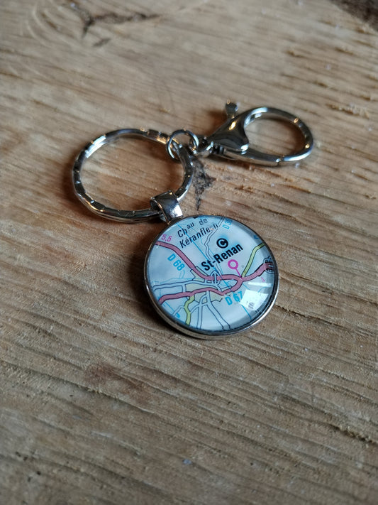 Porte clé carte routière - St Renan