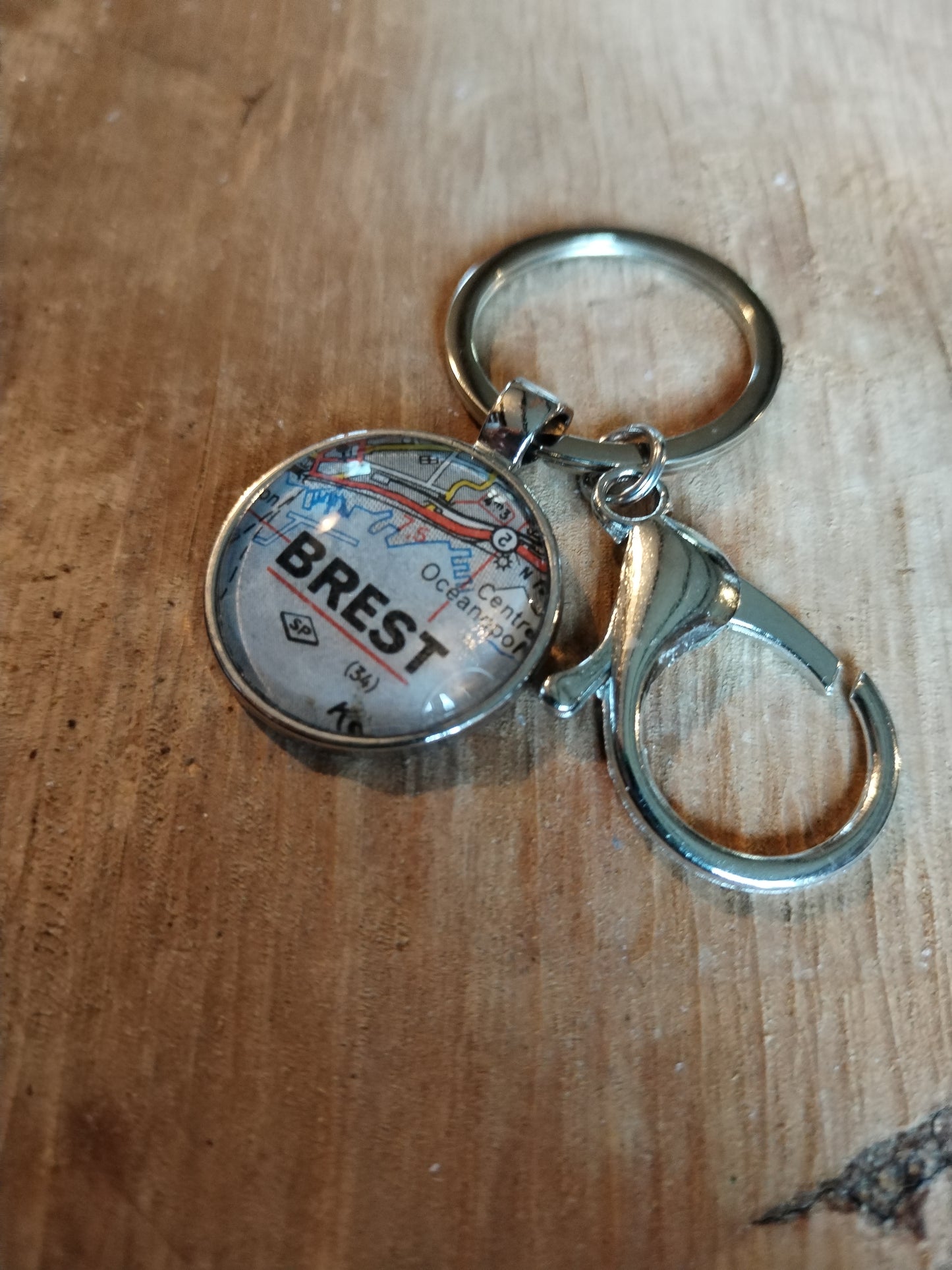 Porte clé carte routière -Brest -