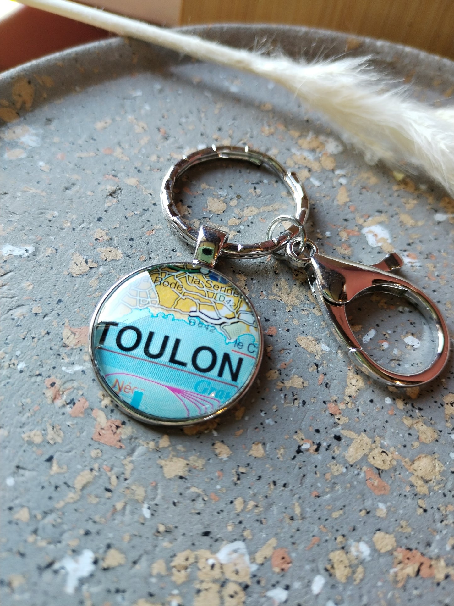 Porte clé carte routière -Toulon