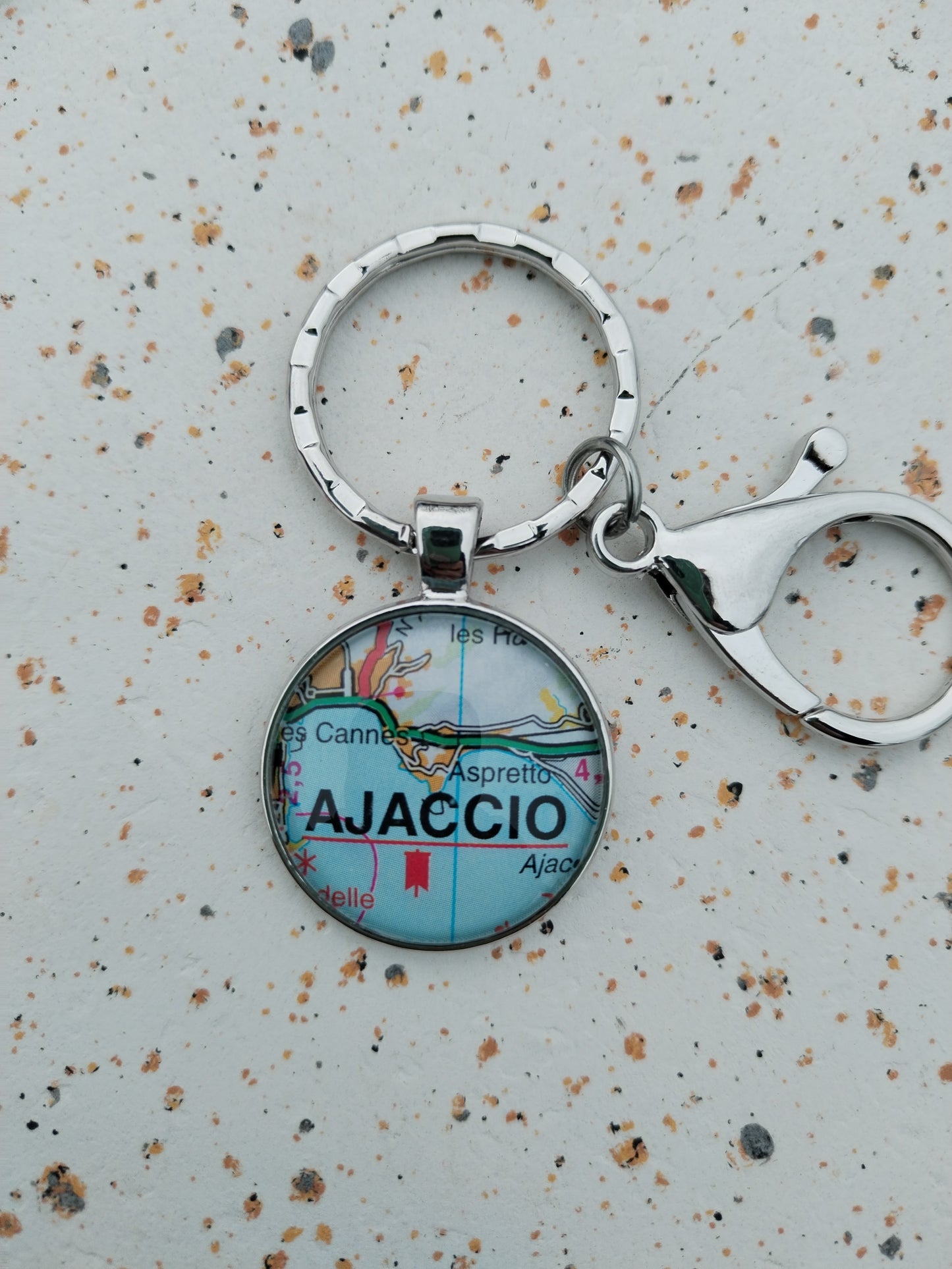 Porte clé carte routière -Ajaccio