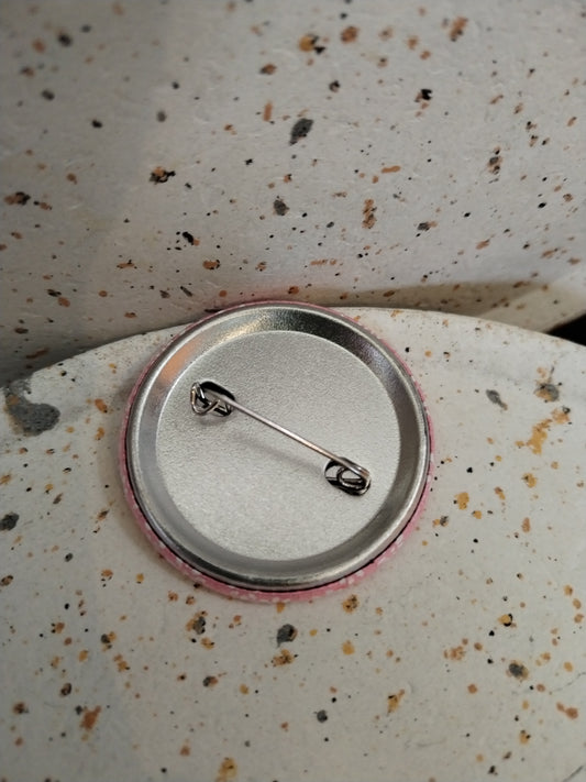 Badge 44 mm – Papier japonais vert, moutarde & doré – Création artisanale