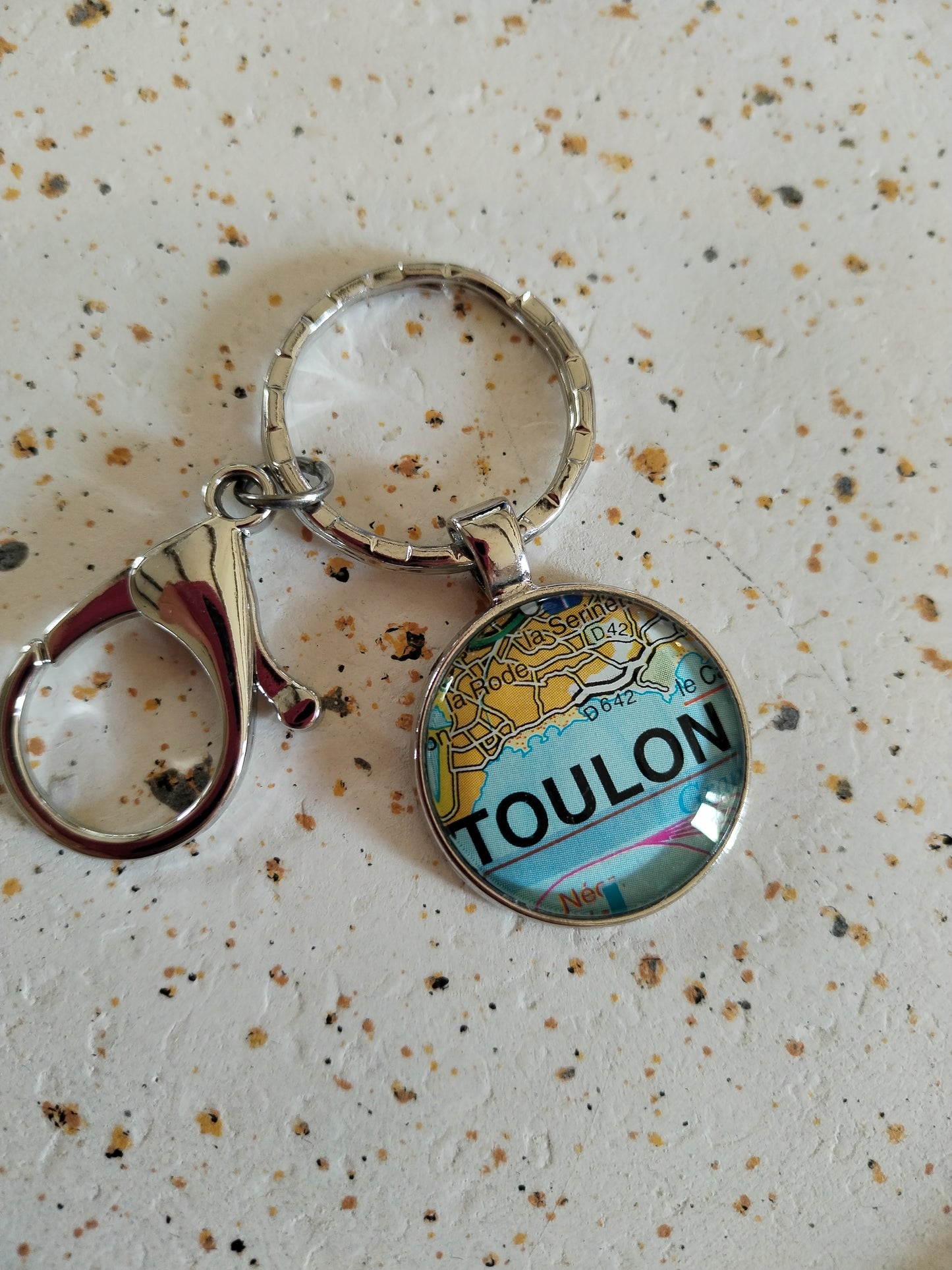 Porte clé recyclage carte routière - Toulon (83) - Var