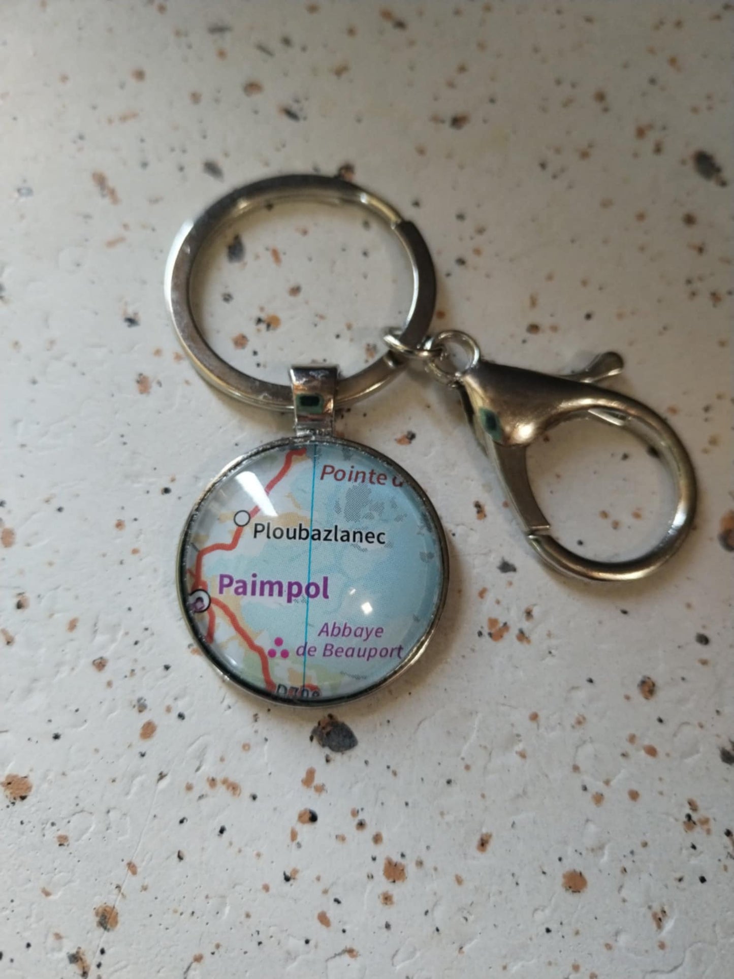 Porte clé carte routière -PAIMPOL-PLOUBAZLANEC