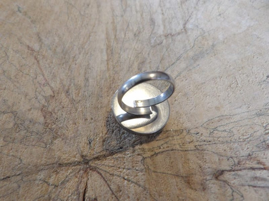 Sainte Cécile (50) - Bague cabochon rond de 20mm - Recyclage carte routière