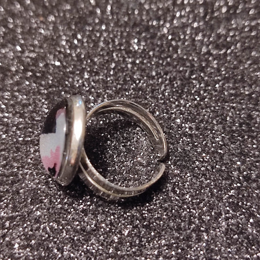 Bague fille - cabochon 12mm - licorne fond marine