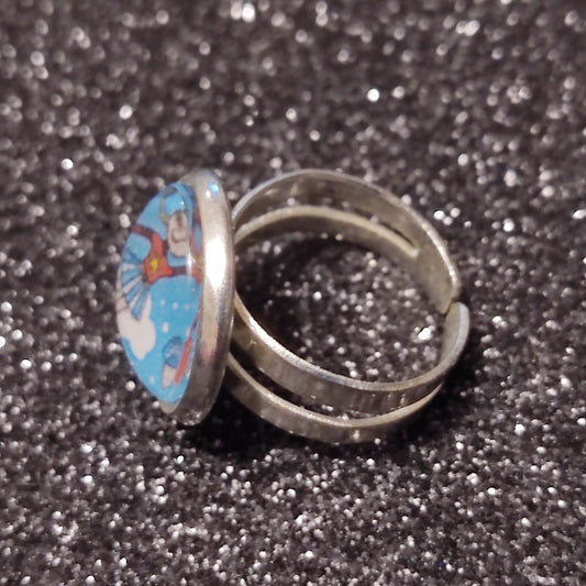 Bague fille - cabochon 12mm - superwomans