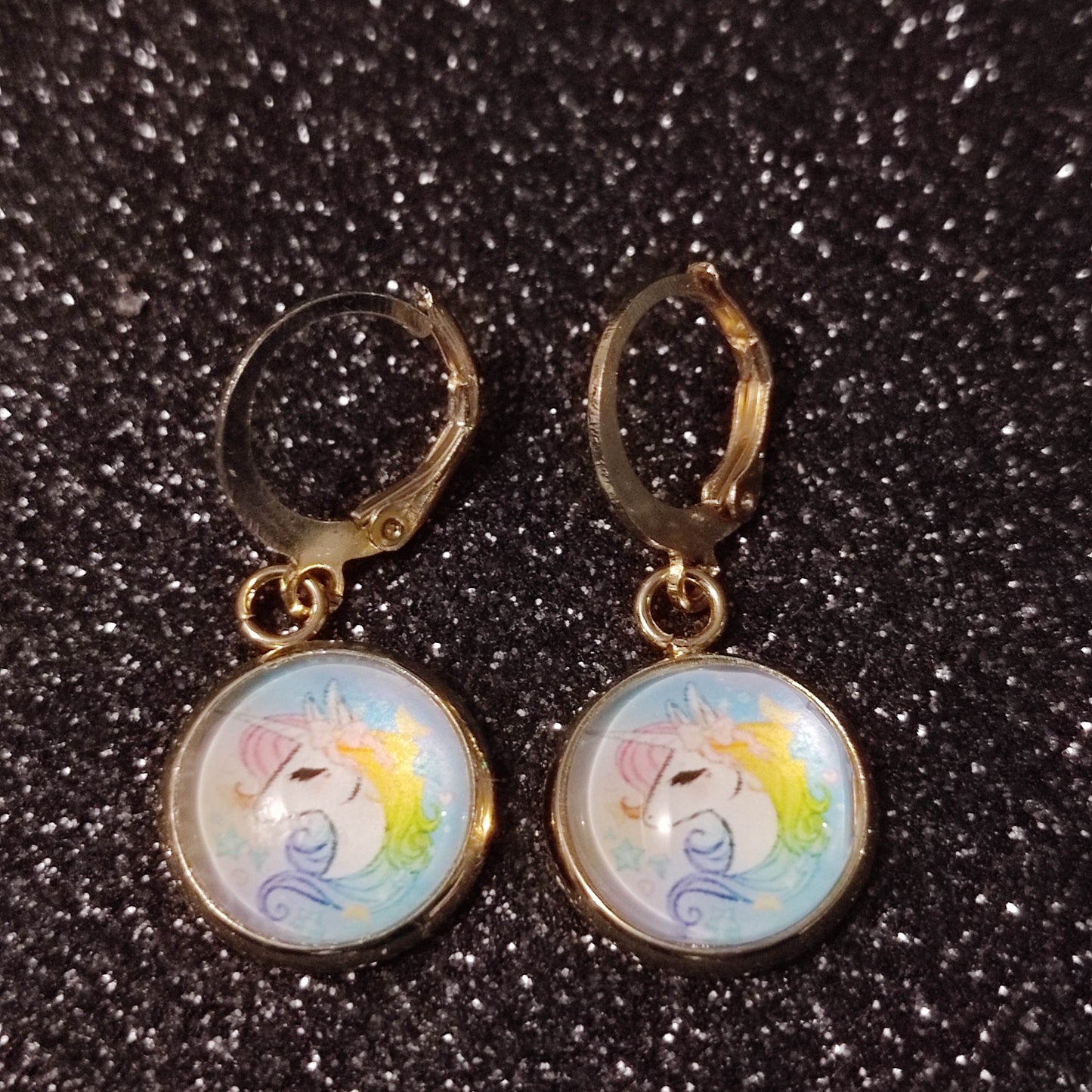 Dormeuse - modèle enfant avec cabochons ronds 12mm - licorne