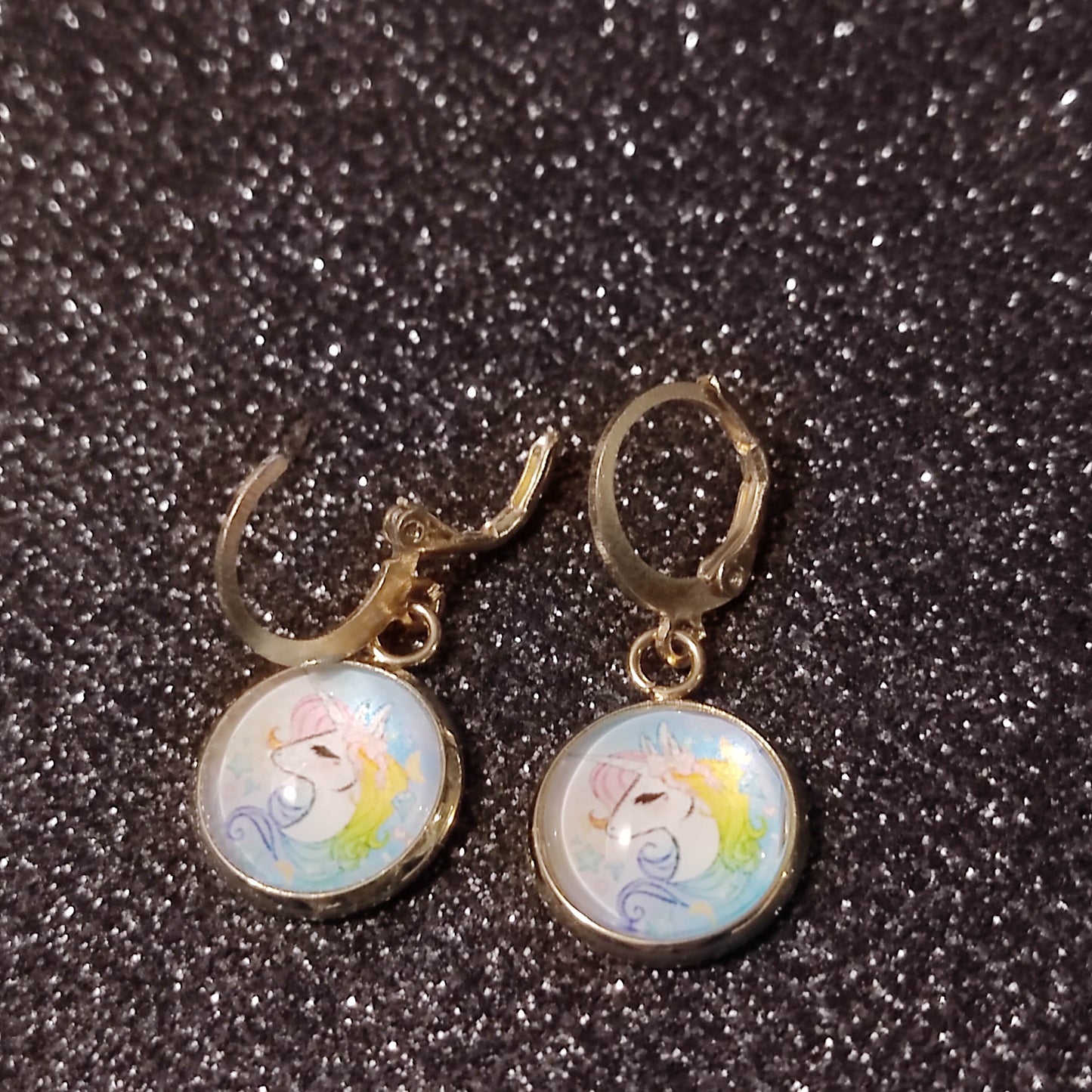 Dormeuse - modèle enfant avec cabochons ronds 12mm - licorne