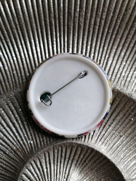 Badge 44 mm - violet fleurs