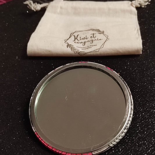 Miroir de poche 75mm - motif wax et floral