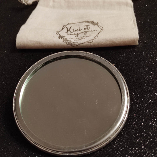 Miroir de poche 75mm - motif lunaire