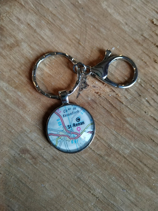 Porte clé  carte routière - St Renan