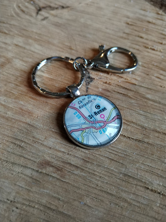 Porte clé  carte routière - St Renan