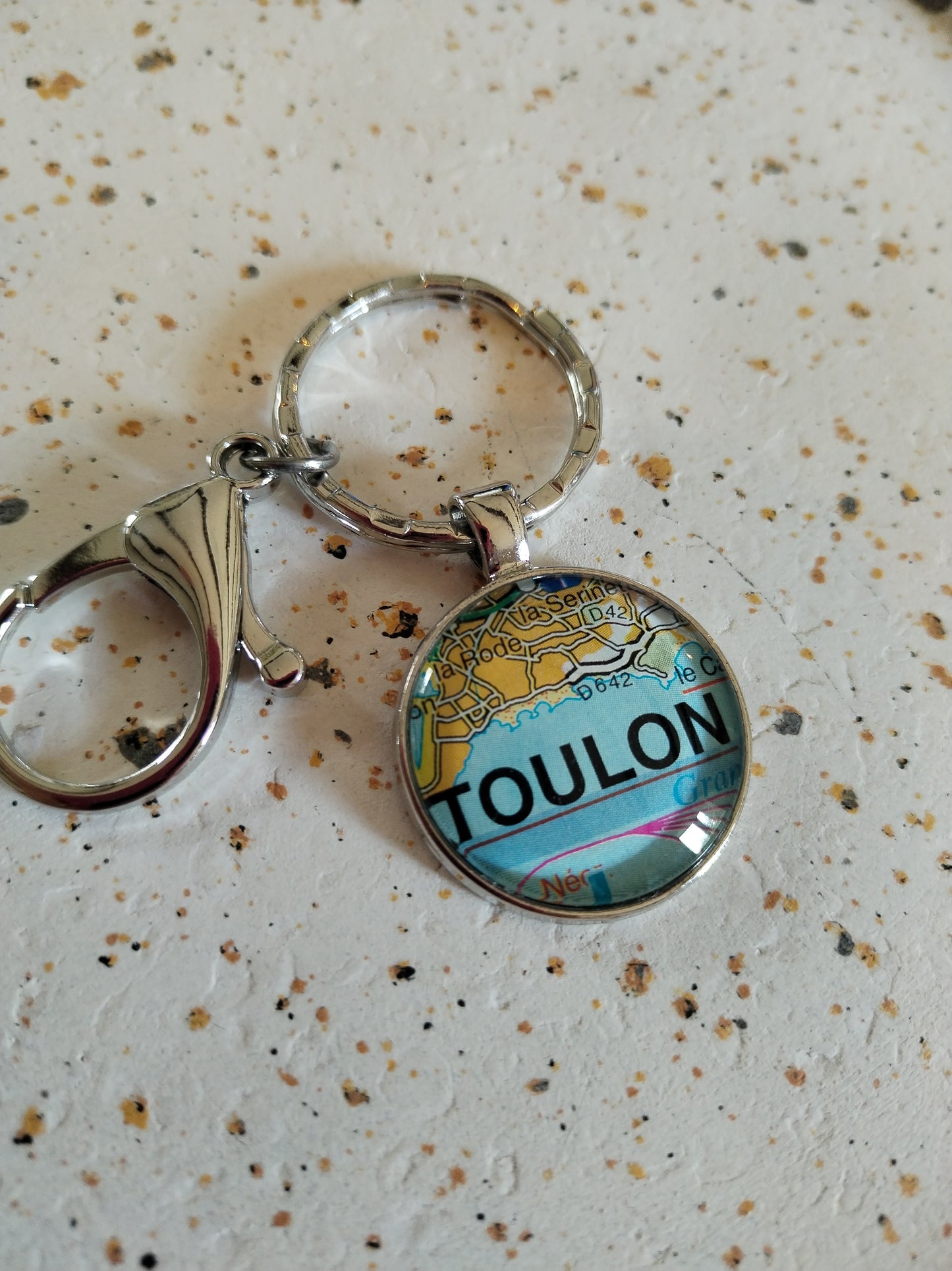 Porte clé recyclage carte routière - Toulon (83) - Var