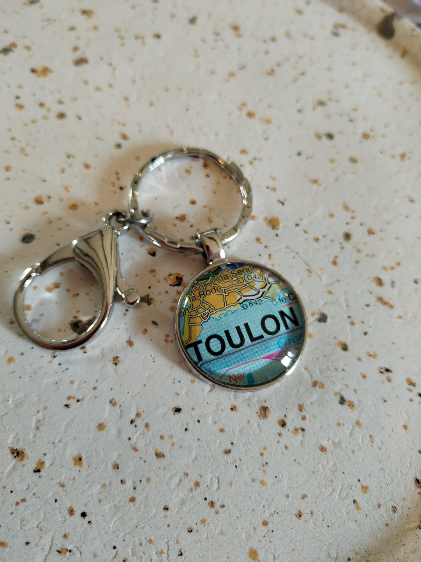 Porte clé recyclage carte routière - Toulon (83) - Var