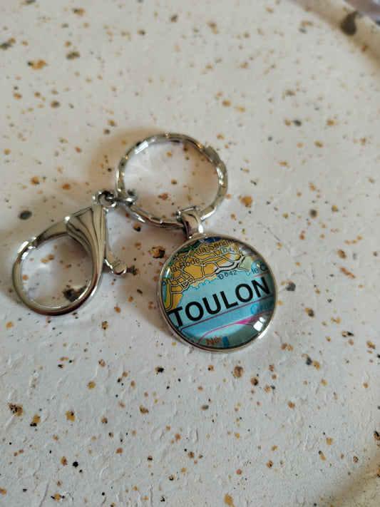 Porte clé recyclage carte routière - Toulon (83) - Var