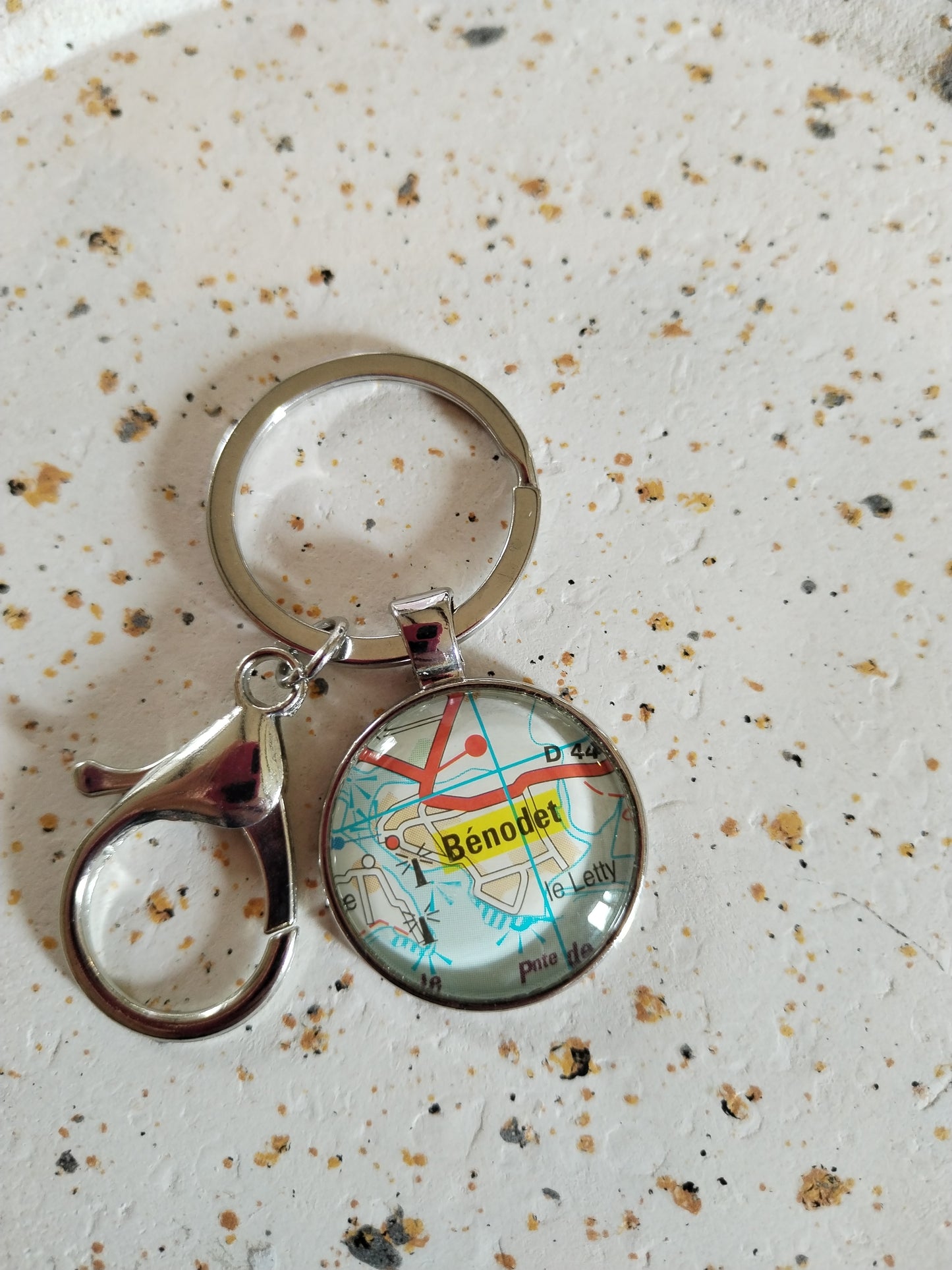 Porte clé recyclage carte routière - Bénodet (29) - Finistère