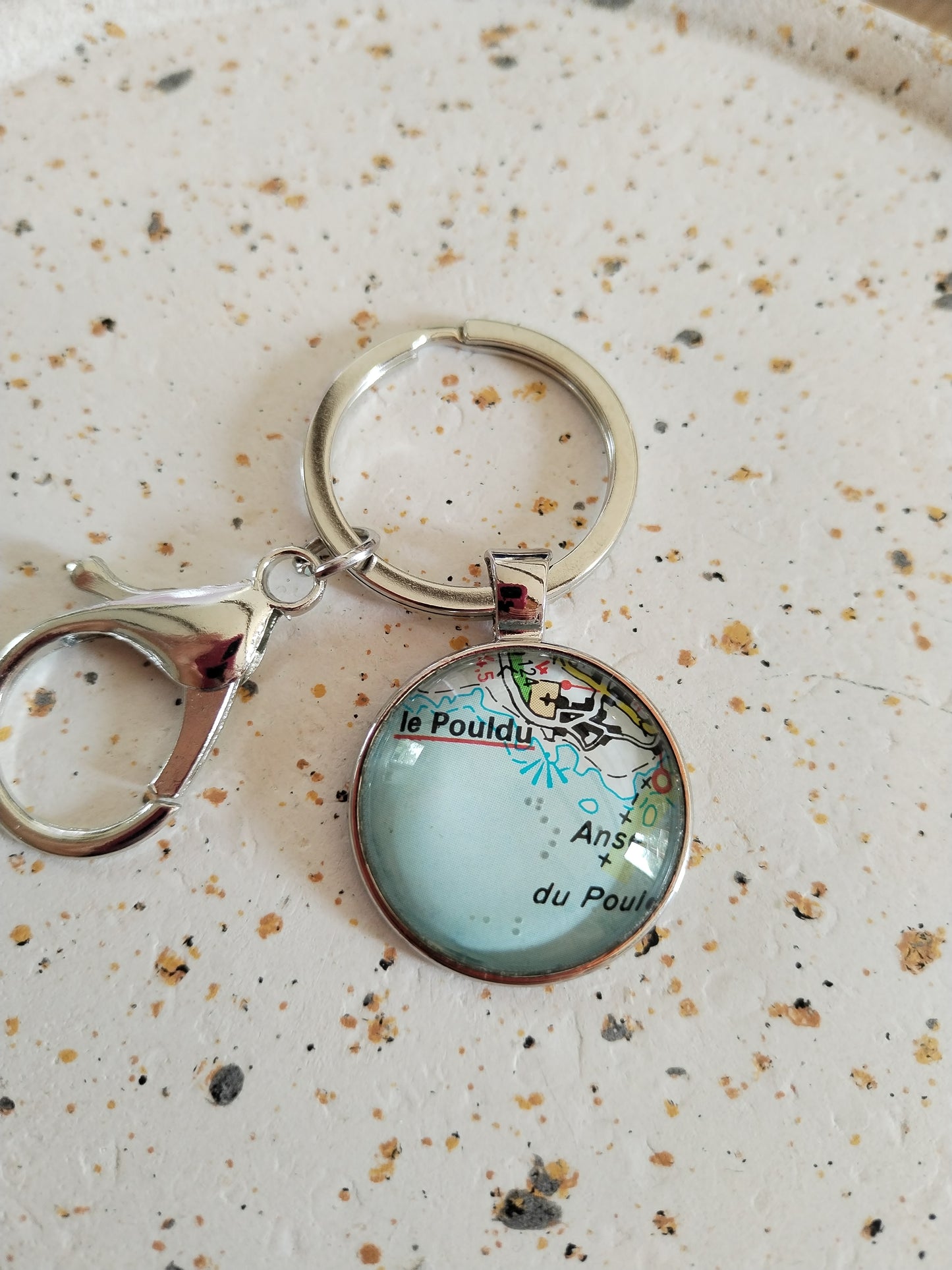 Porte clé recyclage carte routière - Le Pouldu (29) - Finistère