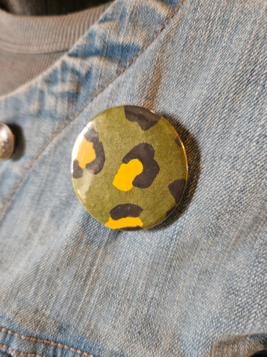 Badge japonais 44 mm – Papier vert léopard |