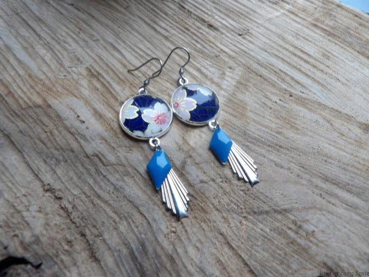boucle d'oreille papier japonais