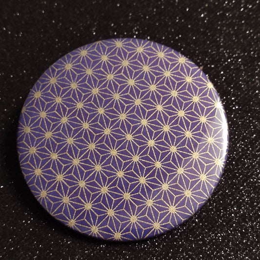 Miroir  de poche 75mm - motif étoiles dorées et bleu nuit